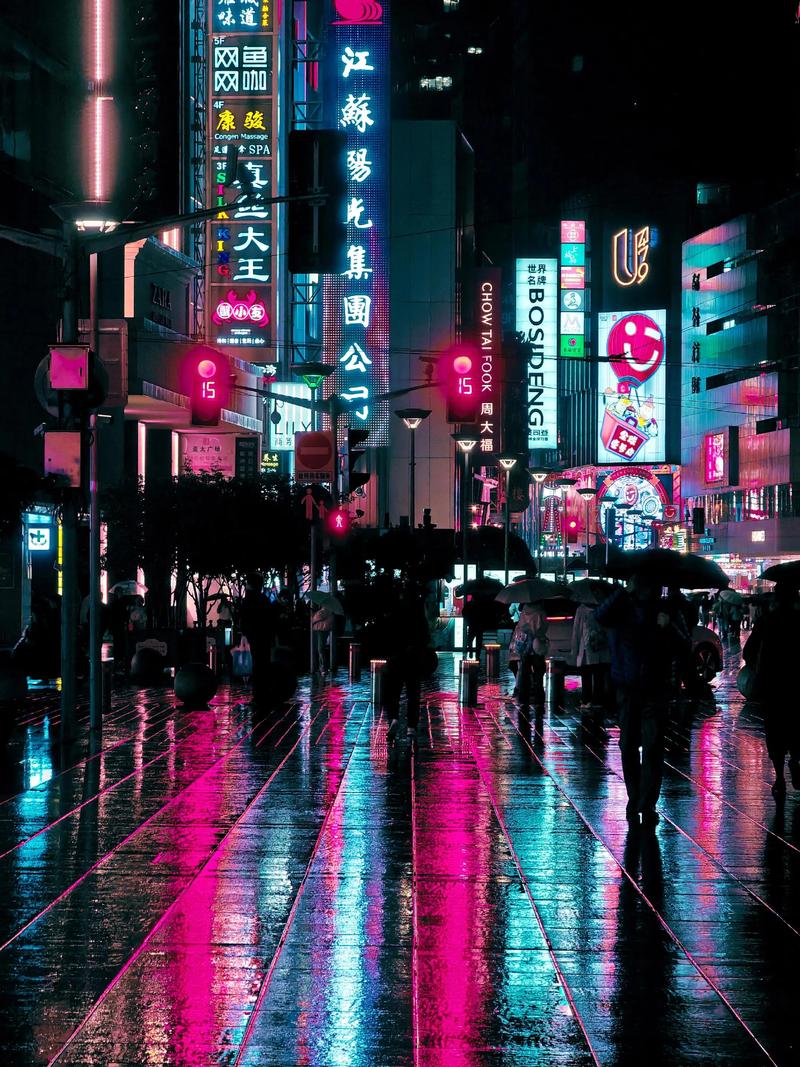 樱花漫画场景截图：赛博朋克风格城市夜景